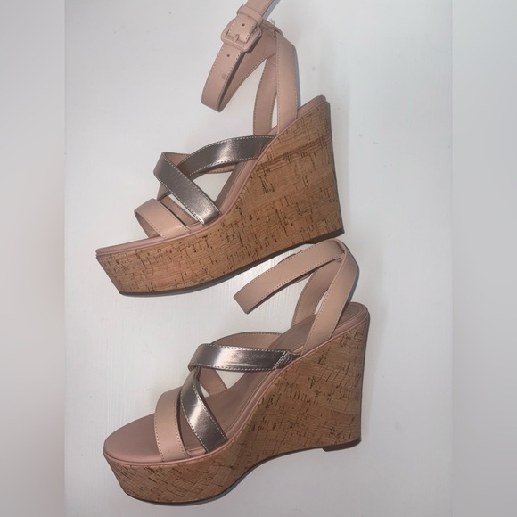 Guess Platform Cork Wedge Rose Gold Nude - Picture 11 of 16